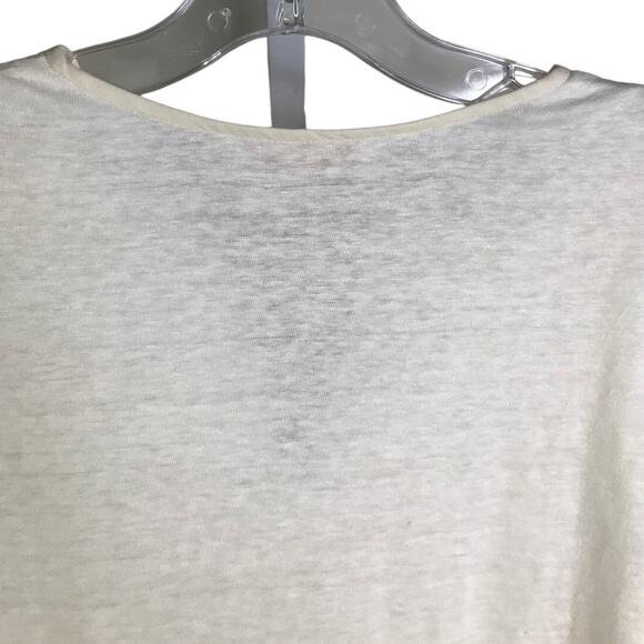 Tory Burch Top Womens Sz XS 52142111 Cream V-Neck 3/4 See Through Sleeve - Picture 3 of 9